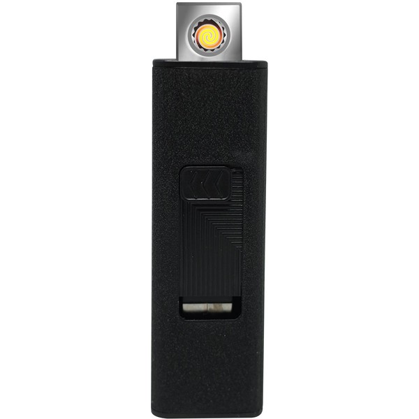 Macross RR-MCZ-123BK Electronic Lighter, USB Lighter, Rechargeable, Small, Electrically Heated Charging, Flameless, Windproof, Safety Lock, For Cigarettes, Carry-on