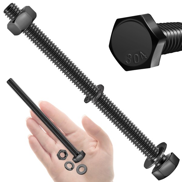 Mywish (10 Sets) 1/4-20 x 4 Hex Head Stainless Steel