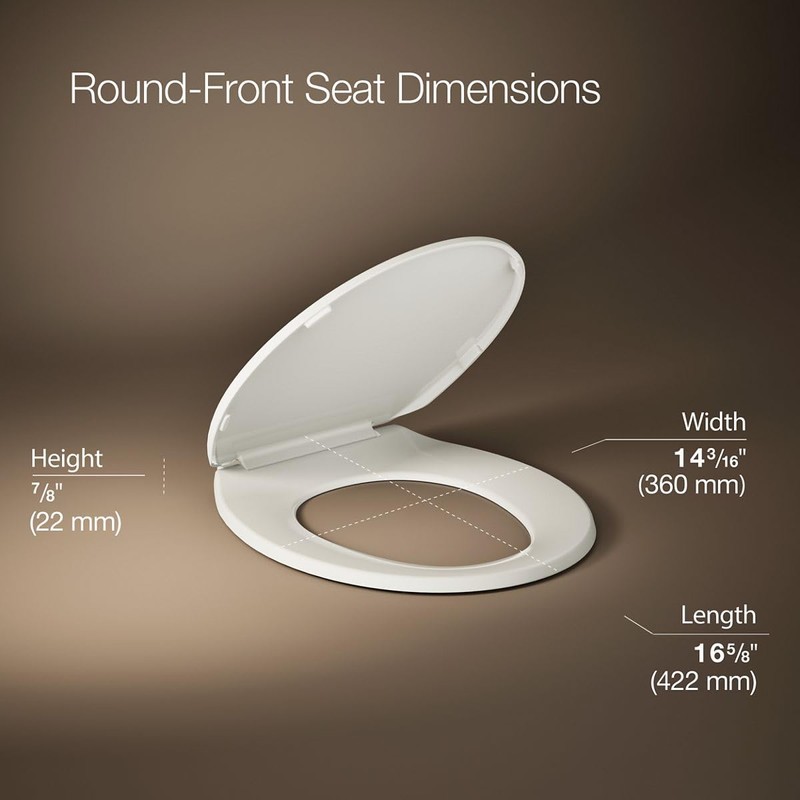 KOHLER K-4775-96 Brevia Round Toilet Seat with Quick-Release Hinges And