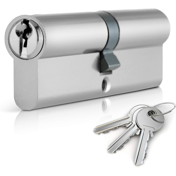 Chrome 30/30 Euro Cylinder Lock (90mm), Euro Door Barrel Lock