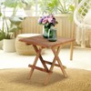 Yardgrace Teak Wood Patio Side Table, Square Folding Outdoor Side