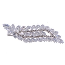 Alilang Silver Tone Zircon Czech Crystal Rhinestone Elegant Bridal Hair Clip Pin