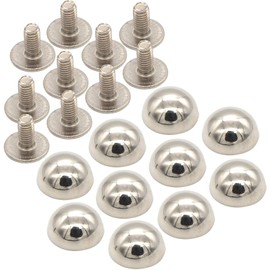 TSUKURIRO Bottom Studs Round 0.4 inch (10 mm) Screws Bag Bag Repair Leather Craft DIY Handmade Parts (Silver, Set of 10)