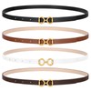 CESCOSI 4 Pack Skinny Women Leather Belt for Dresses Thin