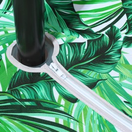 SUQ I OME Patio Outdoor Tablecloth with Umbrella Hole and Zipper,Garden Tablecloth for Host Backyard Parties, BBQs,Family Gatherings(Palm Tree,60'' Round with Zipper)