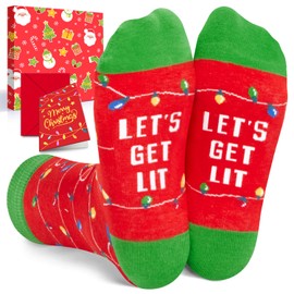 HAPPYPOP Christmas Gifts Stocking Socks for Kids - Childrens Light Up Socks Xmas Stocking Stuffers for Little Boys Girls