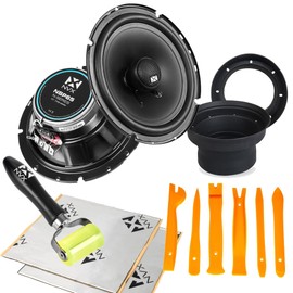 NVX 540W Peak (180W RMS) 6.5" N-Series 2-Way Coaxial Speakers with 20mm Silk Dome Tweeters with Speaker Baffles, Sound Dampening, Roller, and Panel Removal Kit