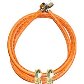 TGO Gasgeräte GmbH Propane Gas Hose 80 cm Winterproof 2 x 1/4 Inch Left Orange Rubber for External Thread Dimensions with Approx. 12-13 mm