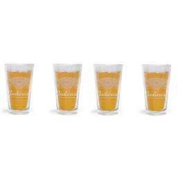 Budweiser Dream Signature Pint Glass - 16 Ounce - Set of 4