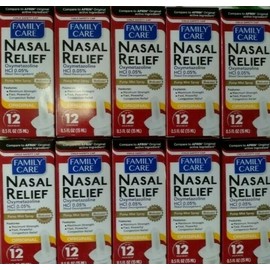Family Care 10PK Family Care,12hr Nasal Relief Spray Pump Mist Drip 0.5 fl oz Exp:2026