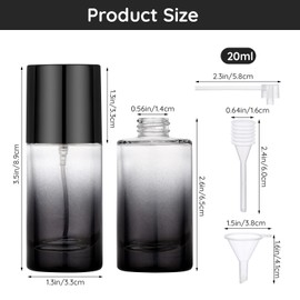 Segbeauty 0.68oz Fine Mist Spray Bottles, 3 Pack 20ml Refillable Perfume Travel Bottles, Black Empty Glass Travel Bottle for Toiletry, Fragrance Cologne Atomizer, Mini Perfume Atomizer Sprayer