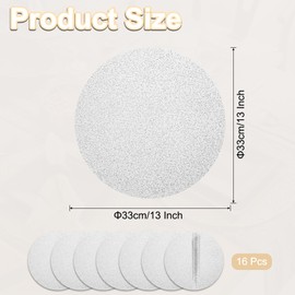 sourcing map 16Pcs Star Silver Disposable Round Placemats, 33cm/13" Metallic Glitters Foil Thin Mesh Table Mats Pressed Foil Table Doilies Decor for Party Weddings Christmas Thanksgiving