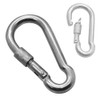 Carabiner Form D Stainless Steel V4A Snap Hook Silver Outdoor