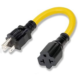 Extensor de alta resistencia de 12 AWG adaptador de enchufe de CA [4 en 1], cable de extensión de alimentación de hoja T de 15 amperios para el hogar a 20 amperios, cable adaptador de 15 A 125 V a 20