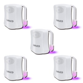 LAVAED Motion Sensor Toilet Night Light Home Toilet Light Bathroom Body Motion Sensor Toilet Bowl Seat Light Lamp 8-Color Changes (5 Pack)