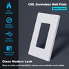 CML Matte White Decorator Screwless Wall Plate, 8 Pack 1-Gang