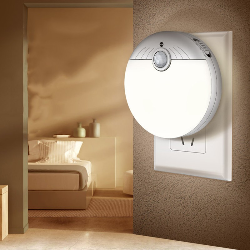 Smart Night Light PIR Motion Sensor LED Plug in Bedside
