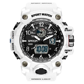 Yihou Men's Military Watch Outdoor Sports Electronic Watch Tactical Army Wristwatch LED Stopwatch Waterproof Digital Analog Watches