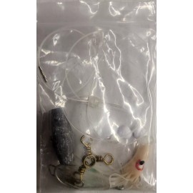 J. T. Scotchman 40 Inch Leader With 3 Way Swivel Snap 1 Oz.  Sinker 5/0 Hook  Light Pink Octopus