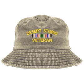 Desert Storm veteran embroidered bucket hat, cool gift, Khaki bucket hat