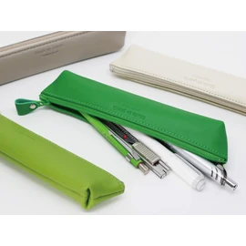 Slip-on NSL-1204 Petite Pen Case, Noir Leather, Grey Blue