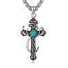 Seiyang 925 Sterling Silver Turquoise Cross Necklace for Men Deer