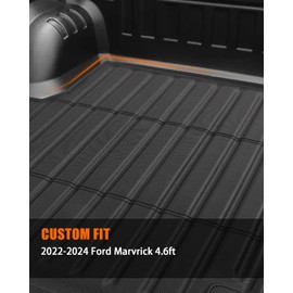 MIROZO Truck Bed Mat Compatible with 2022-2024 Ford Maverick All-Weather TPE Truck Bed Liner 4.6ft Short Bed Mat for Ford Maverick Accessories