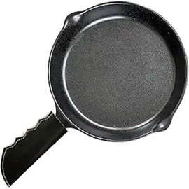 Leather Cast Iron Skillet Pan Handle Cover for Frying Pan, Heat Protection, Kitchen Essentials(6'') Curve Shape (black)