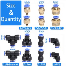 Shengbowi Tubing Blue PU Air Hose Pipe Tube Kit 6mm OD 4mm ID 10 Meter for Air Line Fluid Transfer