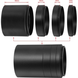 Alstar Astronomical T2-Extension Tube Kit for Cameras and eyepieces - Length 5mm 8mm 10mm 40mm - M42x0.75 on Both Sides