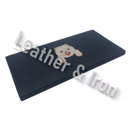 Handmade Pomeranian Puppy Design Leather Checkbook Cover