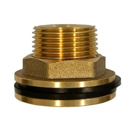 Varile 1 inch brass tank feed-through, thread fitting
