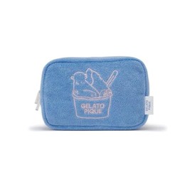 Gelato Pique PWGB242617 One-Point Embroidery Pile Pouch, blue