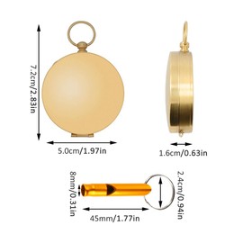 Harnovlis Luminous Navigation Compass Metal Pocket Compass with Whistle for Outdoor Hiking & Survival
