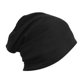 axy Slouch Beanie Long Hat for Men and Women Unisex Long Beanie Light Soft Plain Colour HEMU1, 04 Black
