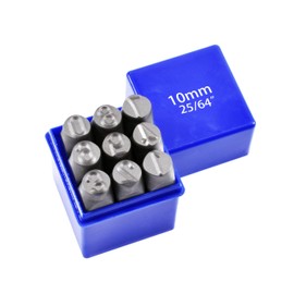 Skweawert Number Stamp Set, 25/64"(10mm) Spring Steels Stamping Kit, 0-9 9 PCS Metal Punch Press Tool for Metal Plastic Wood Leather & More