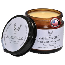 Bálsamo de sarga de ternera alimentada con pasto con miel cruda, bálsamo hidratante de sarga hecho a mano en Estados Unidos para todo tipo de piel y cuerpo, hidratante de sarga de carne orgánica (lavanda + cítricos)