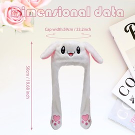 LYLPYHDP Bunny Hat, Funny Plush Bunny Hats, Plush Christmas Rabbit Hat, Party Cosplay Cute Animal Hats.