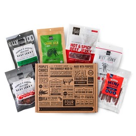 People’s Choice Beef Jerky – Box – Some Like It Hot – Spicy Set – Unique Gifts for Men – High Protein Meat Snack Sampler – Made in USA – 6 Bag Variety Pack