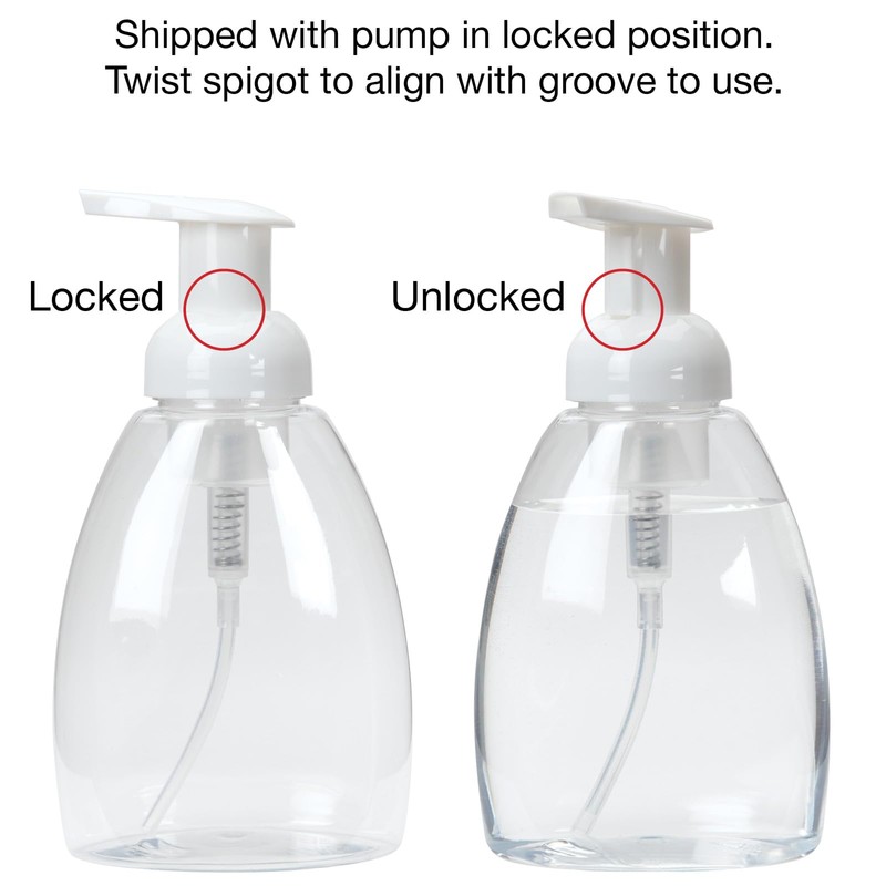 Ginger Lily Farms Foaming Soap Dispenser, Refillable Plastic Pump Bottles