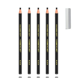 AWCCXMYM Waterproof Eyebrows Pencil Microblading Eyebrow Pen Supplies Pull Cord Peel-off Brow Pencil Create Long-Lasting Clear Wild Eyebrows (5 Black)