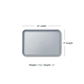 Caraway Nonstick Ceramic Small Baking Sheet (9x13”) – Non-Toxic, PTFE & PFOA Free – Oven Safe – Aluminized Steel Core – Mini Sheet Pan for Baking, Roasting & More - Slate
