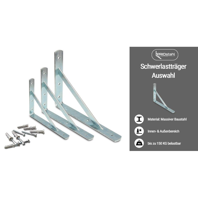PRIOstahl Heavy Duty Bracket Angle Bracket with Screws and Anchors