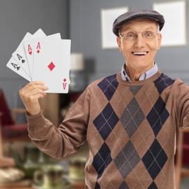 Relaxdays 10023627 Jumbo Poker Cards, 54 Cards, Waterproof XXL Plastic Playing Cards, Fun Gift or Decoration, 18 x 13 cm, Colourful