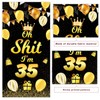 Oh S*it I’m 35 Happy 35th Birthday Banner Backdrop Crown