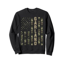 Garland United States Distressed Camo w US Flag Sweatshirt