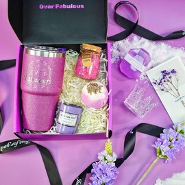 Gifts for Women, Mom, Wife, Girlfriend, Sister, Mothers Day, Birthday, Christmas, Valentine's Day Gifts-Lavender Spa Gift Basket Set(Purple) - Color: Purple