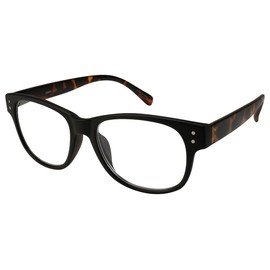 EDGEIWEAR Vintage Retro 80s Rectangular Reading Glasses Lightweight Crystal Clear Comfort Reader for Men Women 540696TT+2.75-5(M.BLK)