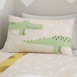 Catherine Lansfield Roarsome Animals Reversible Junior Duvet Cover Set with Pillowcases Natural