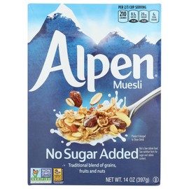 Alpen Muesli Cereal No Sugar Added, 3 Pack of 14 Ounce Boxes